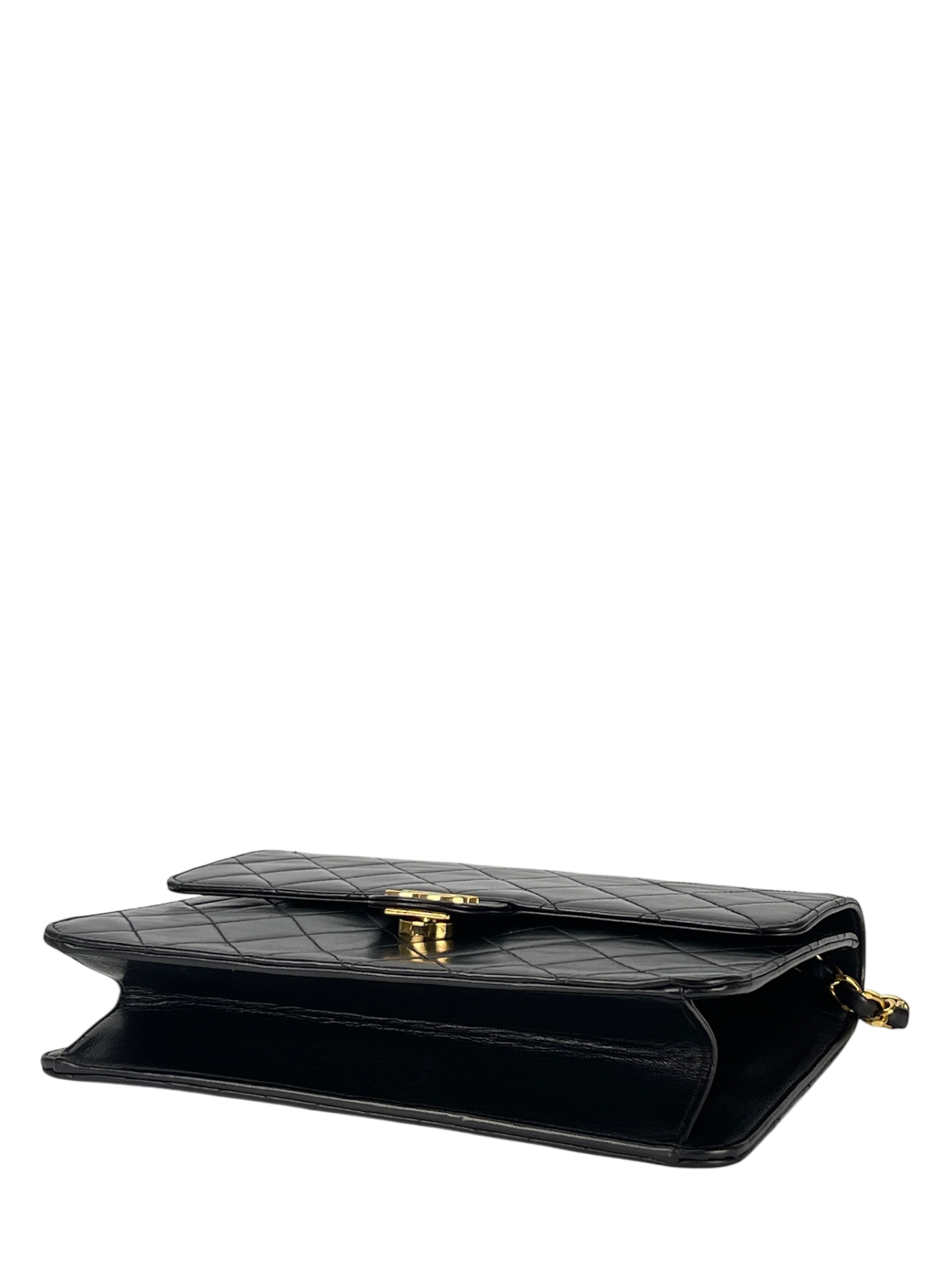 CHANEL - Small Classic Quilted Lambskin Pushlock Single Flap Bag