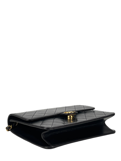 CHANEL - Small Classic Quilted Lambskin Pushlock Single Flap Bag