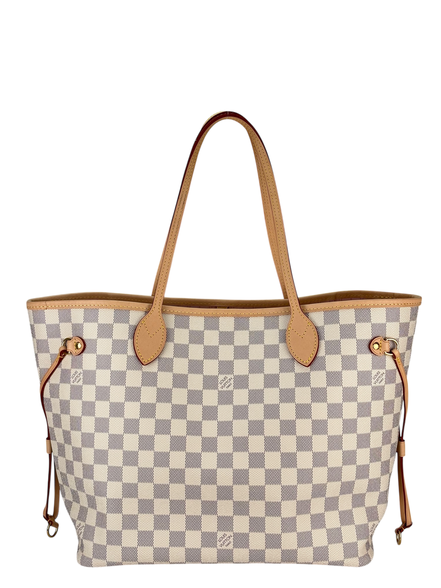LOUIS VUITTON - White Damier Canvas Neverfull PM Damier Azur Tote Bag