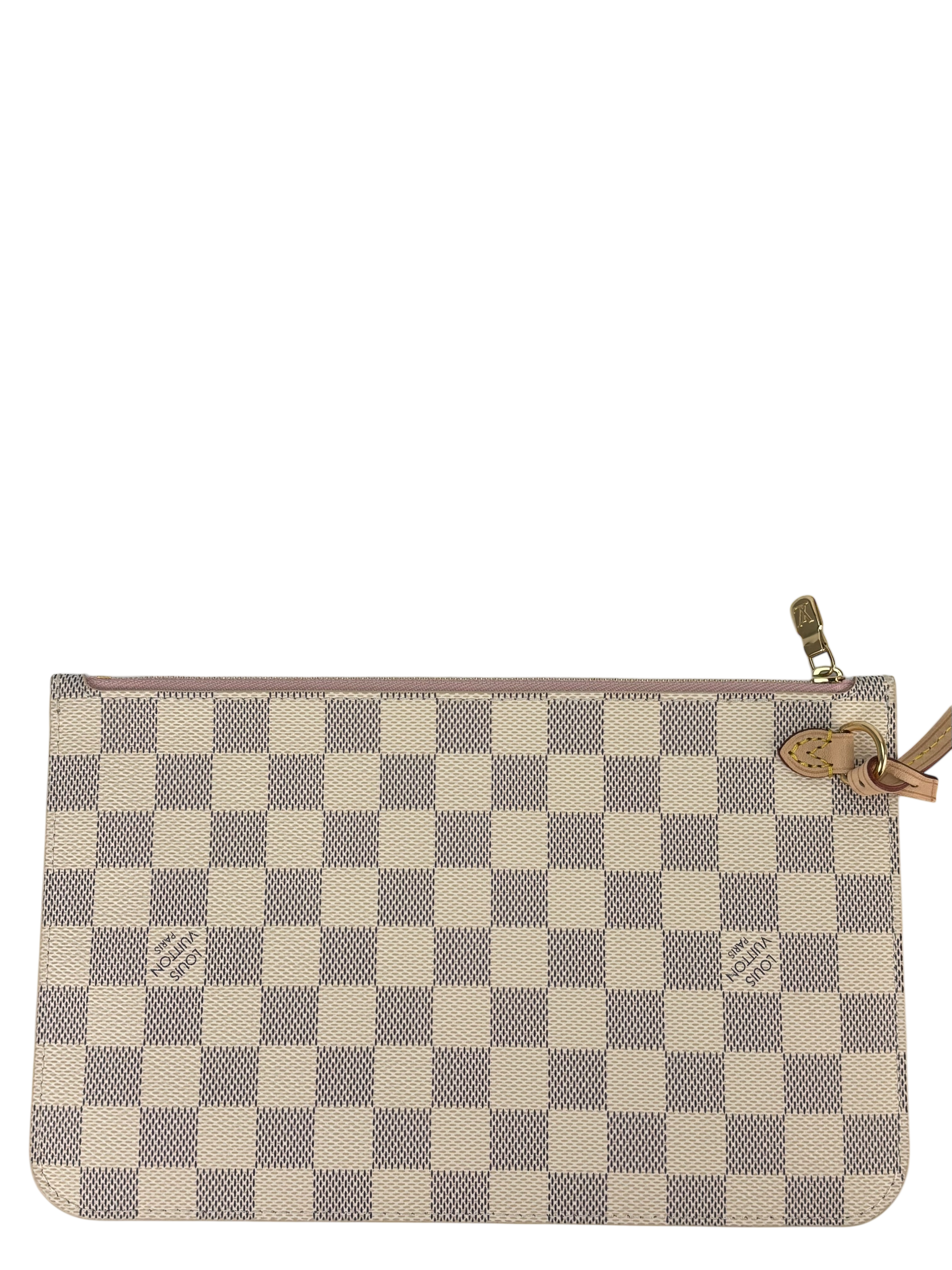 LOUIS VUITTON - White Damier Canvas Neverfull PM Damier Azur Tote Bag