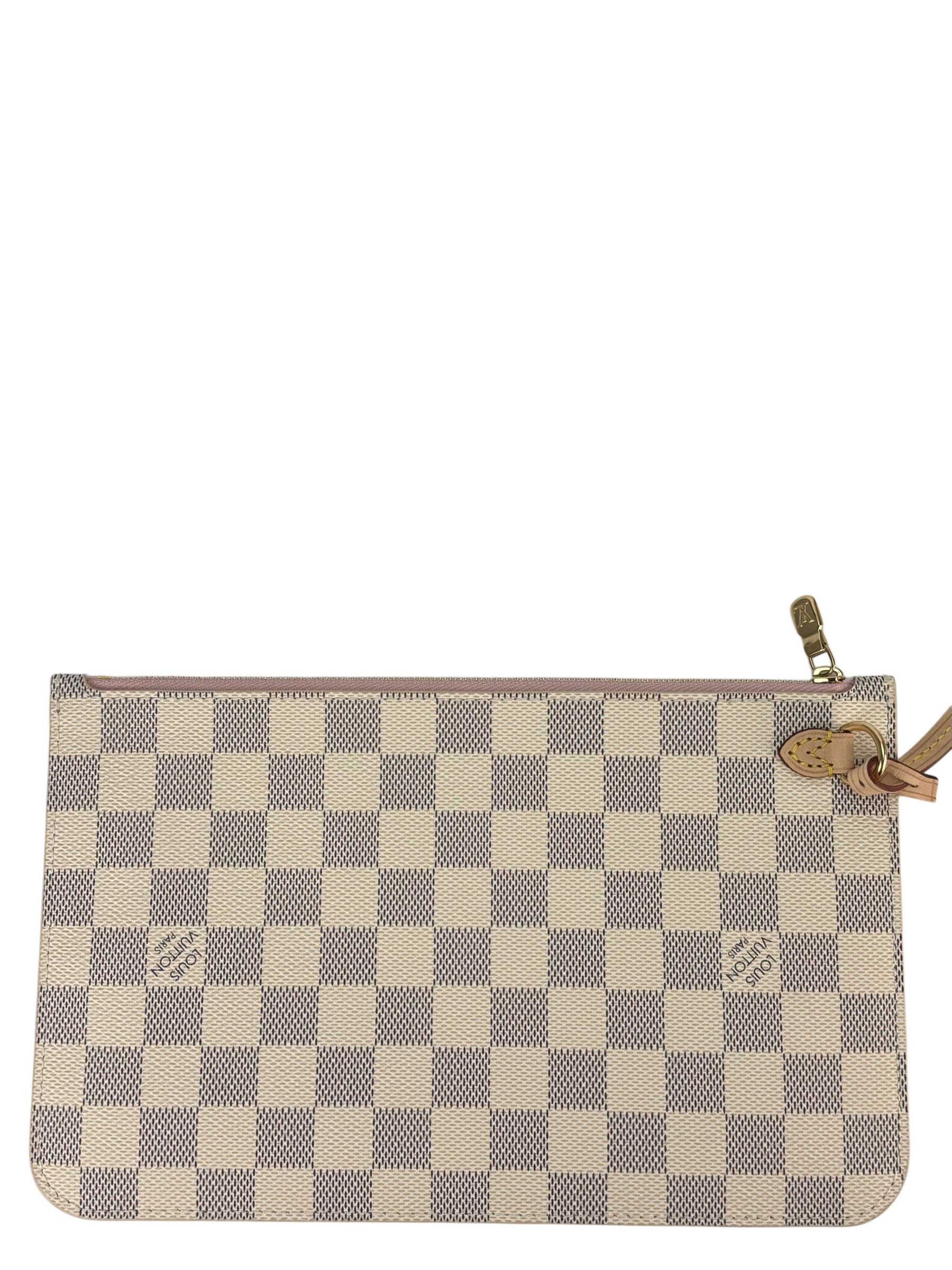 LOUIS VUITTON - White Damier Canvas Neverfull PM Damier Azur Tote Bag