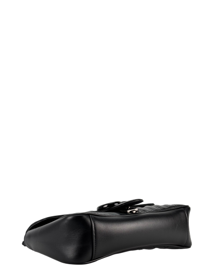 GUCCI - Black GG Marmont Medium Matelasse Shoulder Bag 
