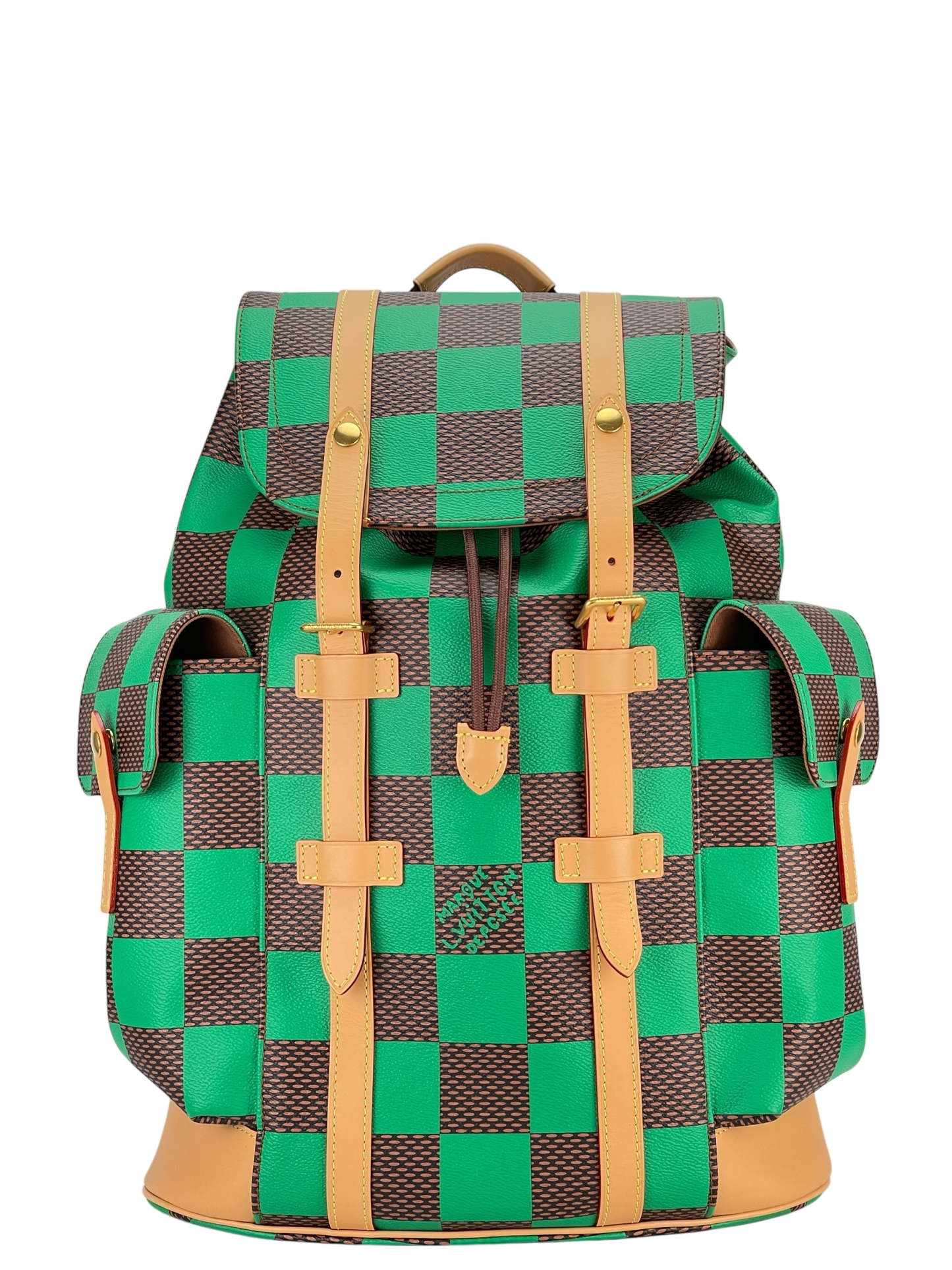 LOUIS VUITTON - Green Damier Christopher MM Backpack