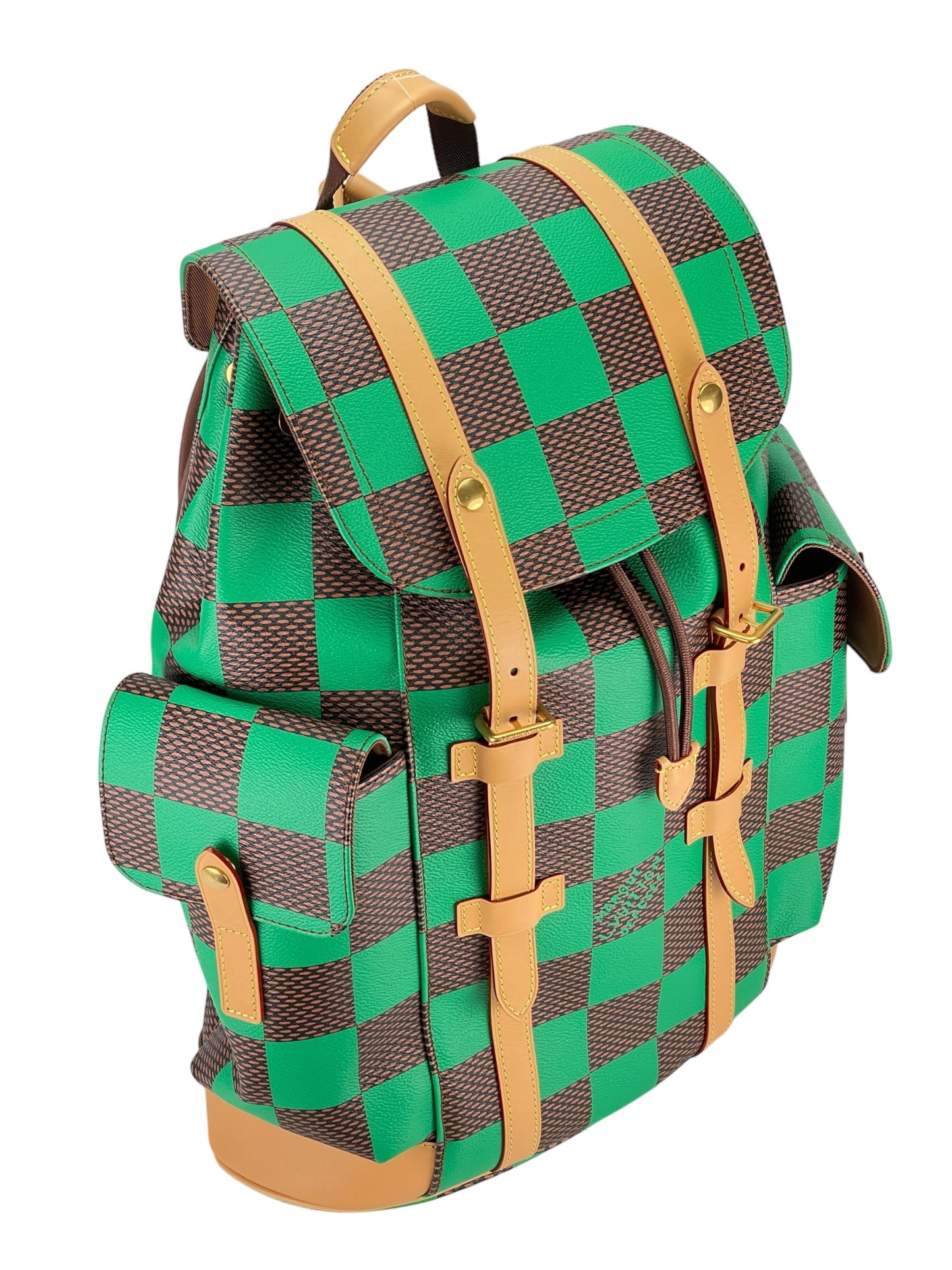 LOUIS VUITTON - Green Damier Christopher MM Backpack