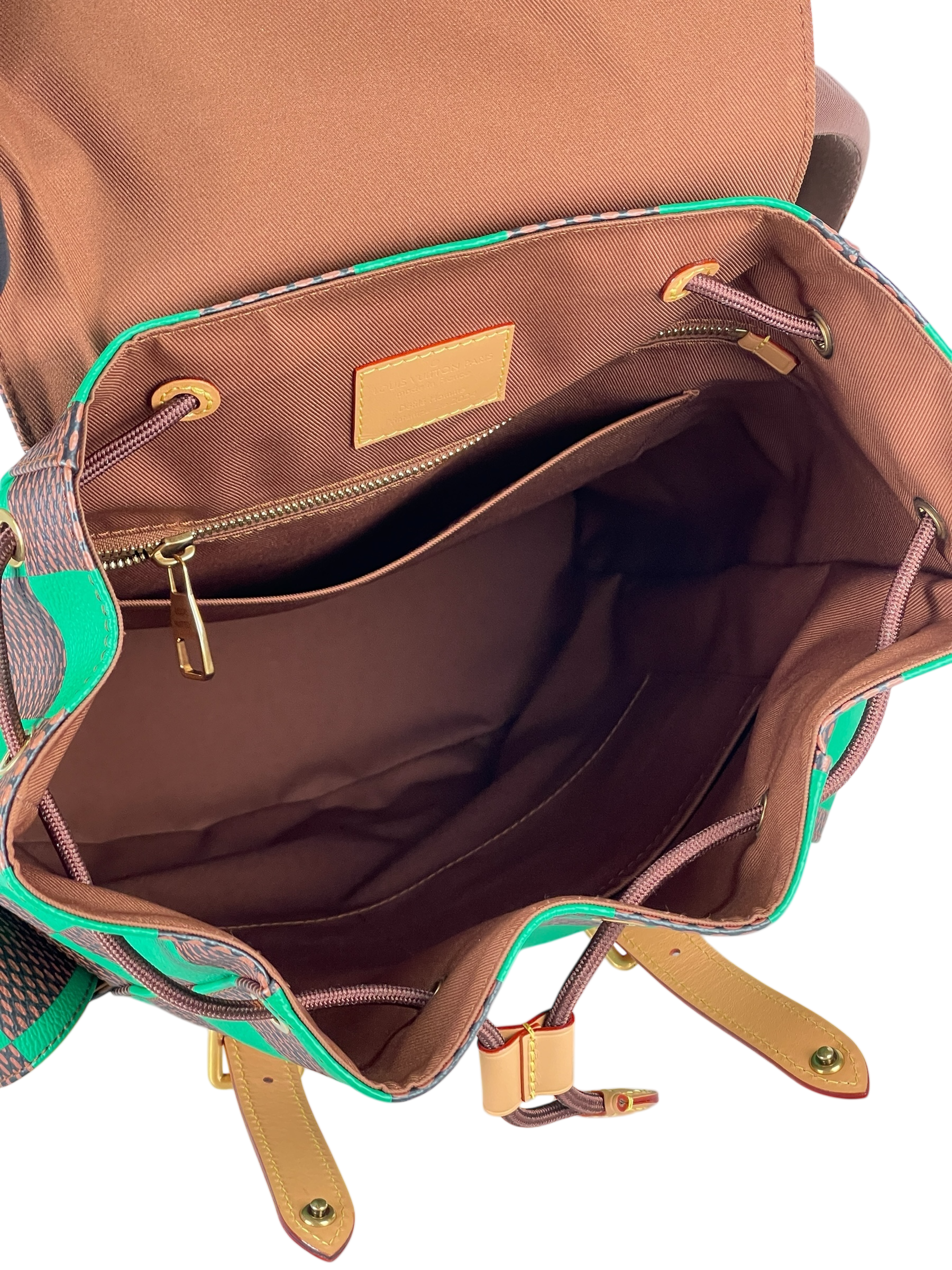 LOUIS VUITTON - Green Damier Christopher MM Backpack