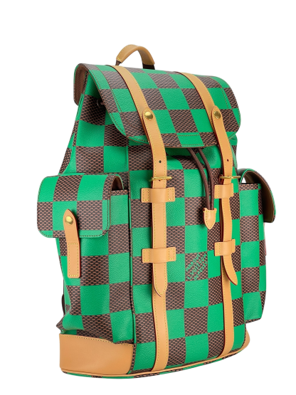 LOUIS VUITTON - Green Damier Christopher MM Backpack 