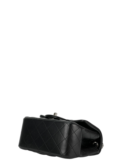 CHANEL - Black Quilted Lambskin Mini Square Classic Flap Bag