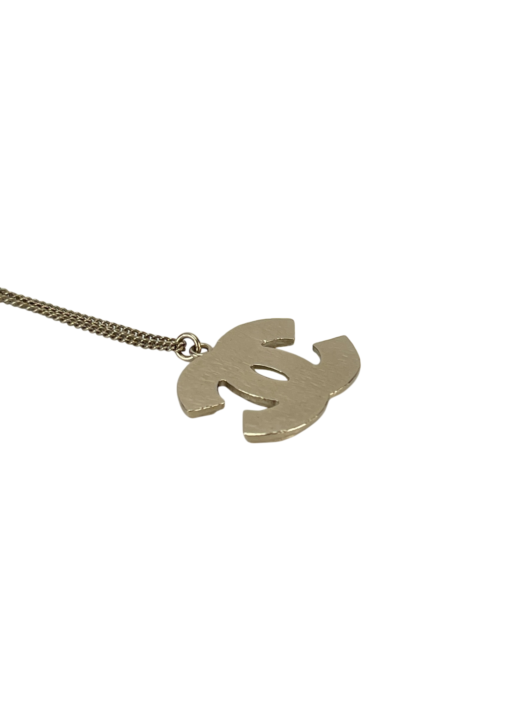 CHANEL - 12A Coco Mark Pendant Gold Silver Two Step Adjustment  Necklace