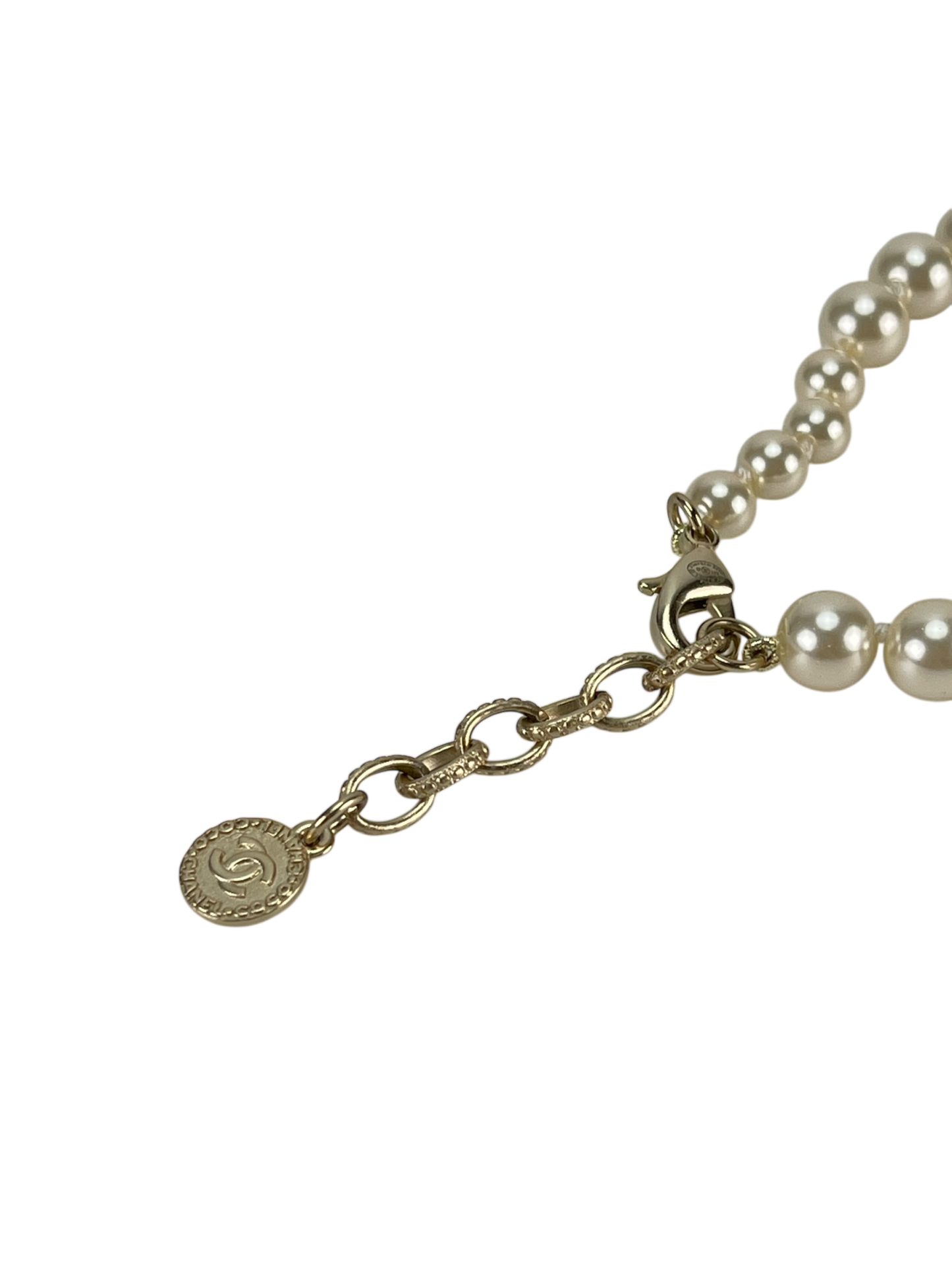CHANEL - 21B Coco Mark Gold Pearl Short Necklace