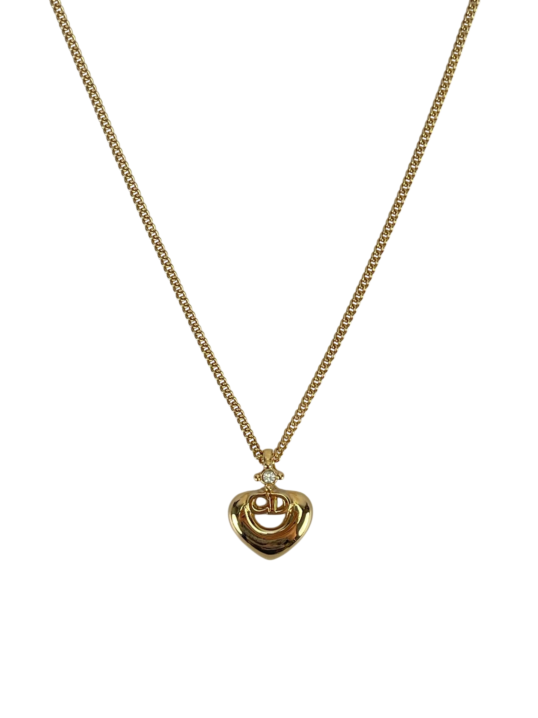 Christian Dior - Gold CD Logo Stone Necklace