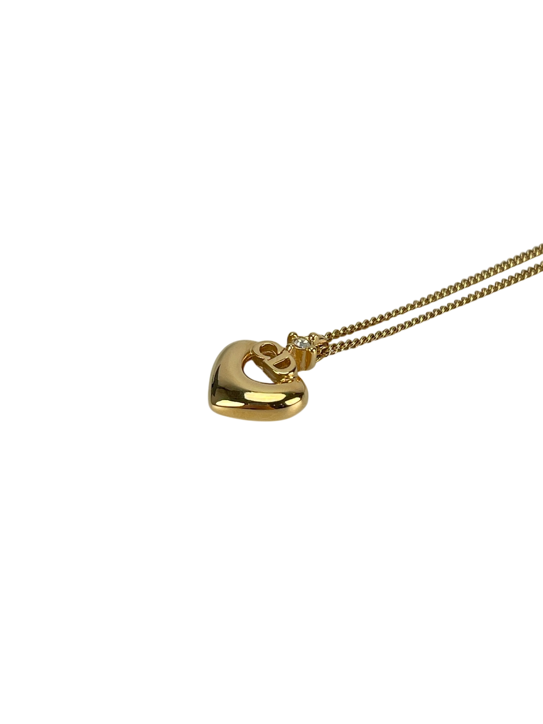 Christian Dior - Gold CD Logo Stone Necklace