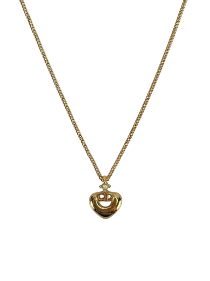 Christian Dior - Gold CD Logo Stone Necklace