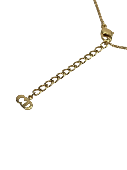 Christian Dior - Gold CD Logo Stone Necklace