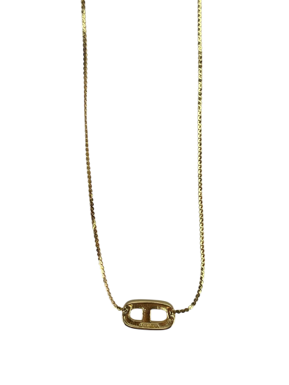 CHRISTIAN DIOR - Gold Rhinestone CD Logo Necklace