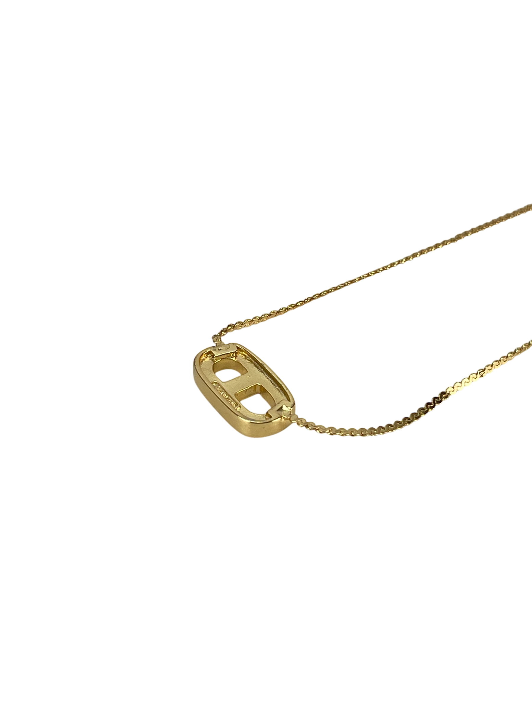 CHRISTIAN DIOR - Gold Rhinestone CD Logo Necklace