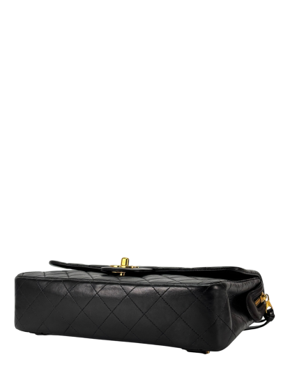 CHANEL - Black Lambskin Quilted Flap Backpack 