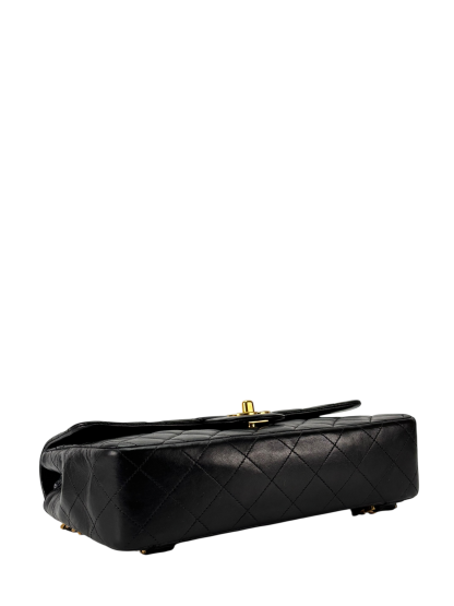 CHANEL - Black Lambskin Quilted Flap Backpack 