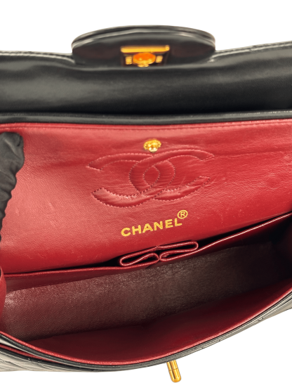 CHANEL - Small Classic Double Flap Bag Black Gold Hardware (CF23)