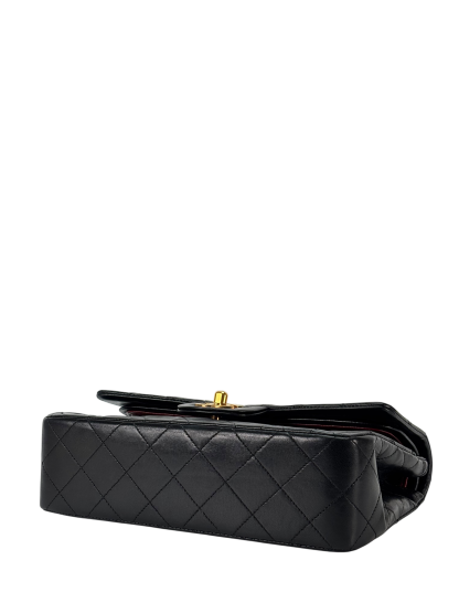 CHANEL - Small Classic Double Flap Bag Black Gold Hardware (CF23)