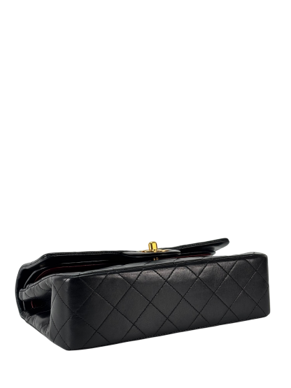 CHANEL - Small Classic Double Flap Bag Black Gold Hardware (CF23)