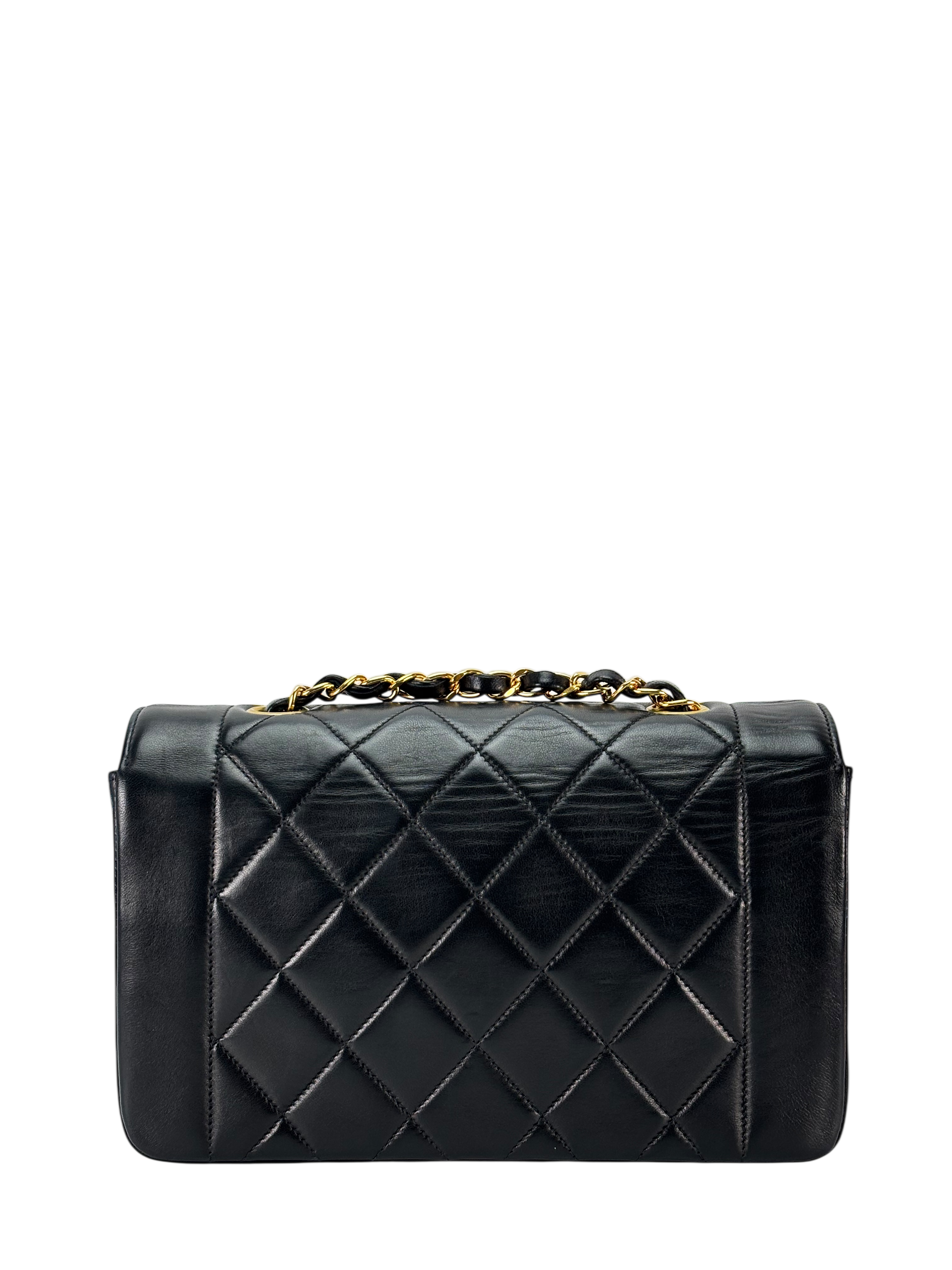 CHANEL - Black Lambskin Small Diana Shoulder Bag