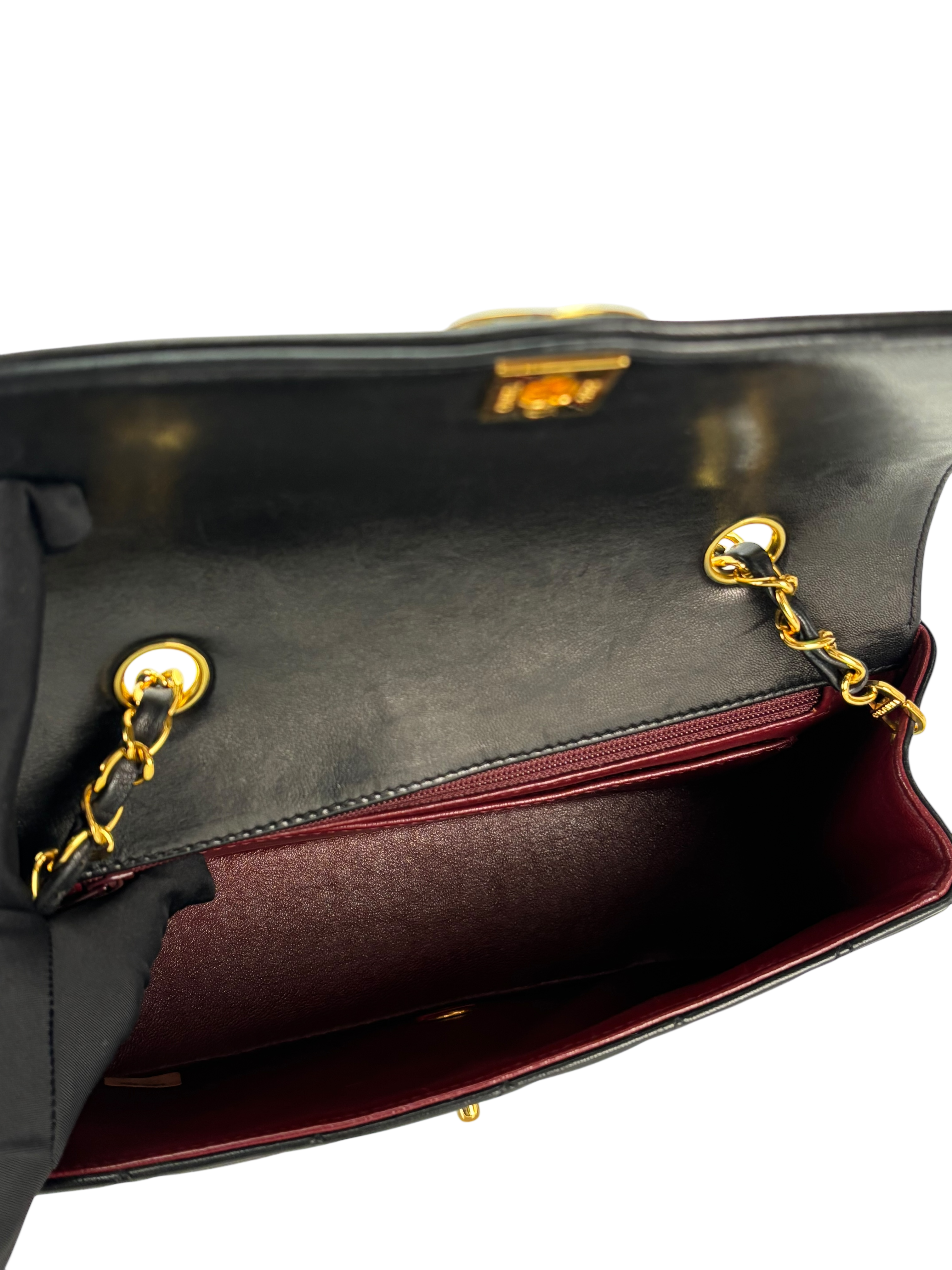 CHANEL - Black Lambskin Small Diana Shoulder Bag