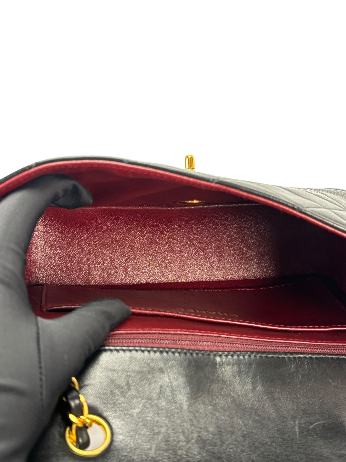 CHANEL - Black Lambskin Small Diana Shoulder Bag