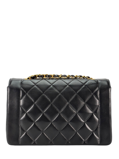 CHANEL - Black Lambskin Medium Diana Shoulder Bag