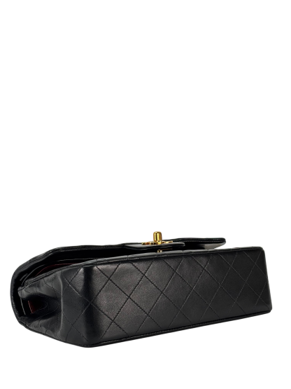CHANEL - Small Classic Double Flap Bag Black Gold Hardware (CF23)