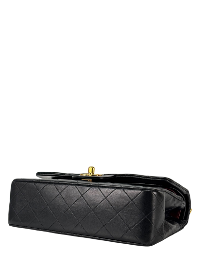 CHANEL - Small Classic Double Flap Bag Black Gold Hardware (CF23)