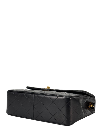 CHANEL - Mini Matlasse 20 Lambskin Single Flap Single Chain Bag Black Gold Hardware