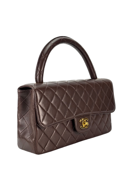 CHANEL - Medium Parkbrown Lambskin Classic Single Flap Handbag 
