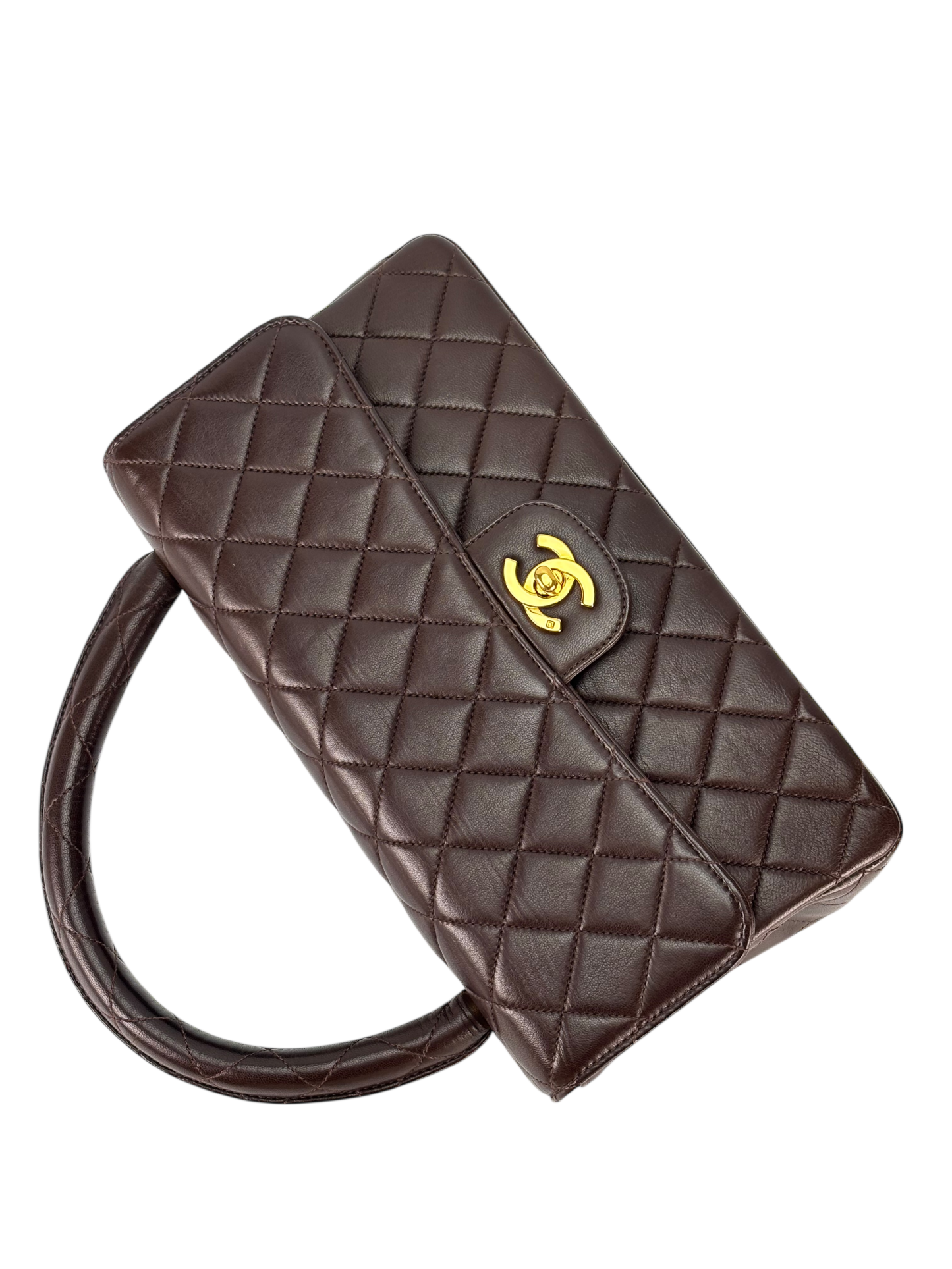 CHANEL - Medium Parkbrown Lambskin Classic Single Flap Handbag 