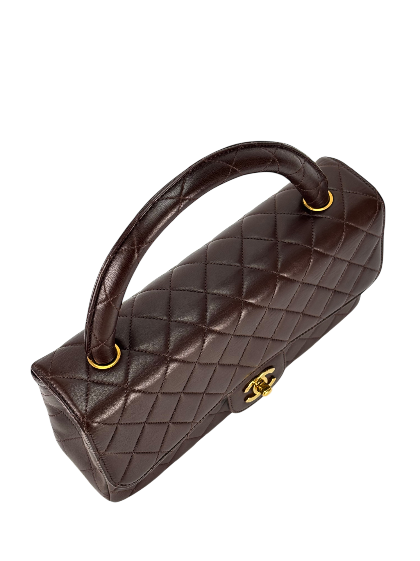 CHANEL - Medium Parkbrown Lambskin Classic Single Flap Handbag 