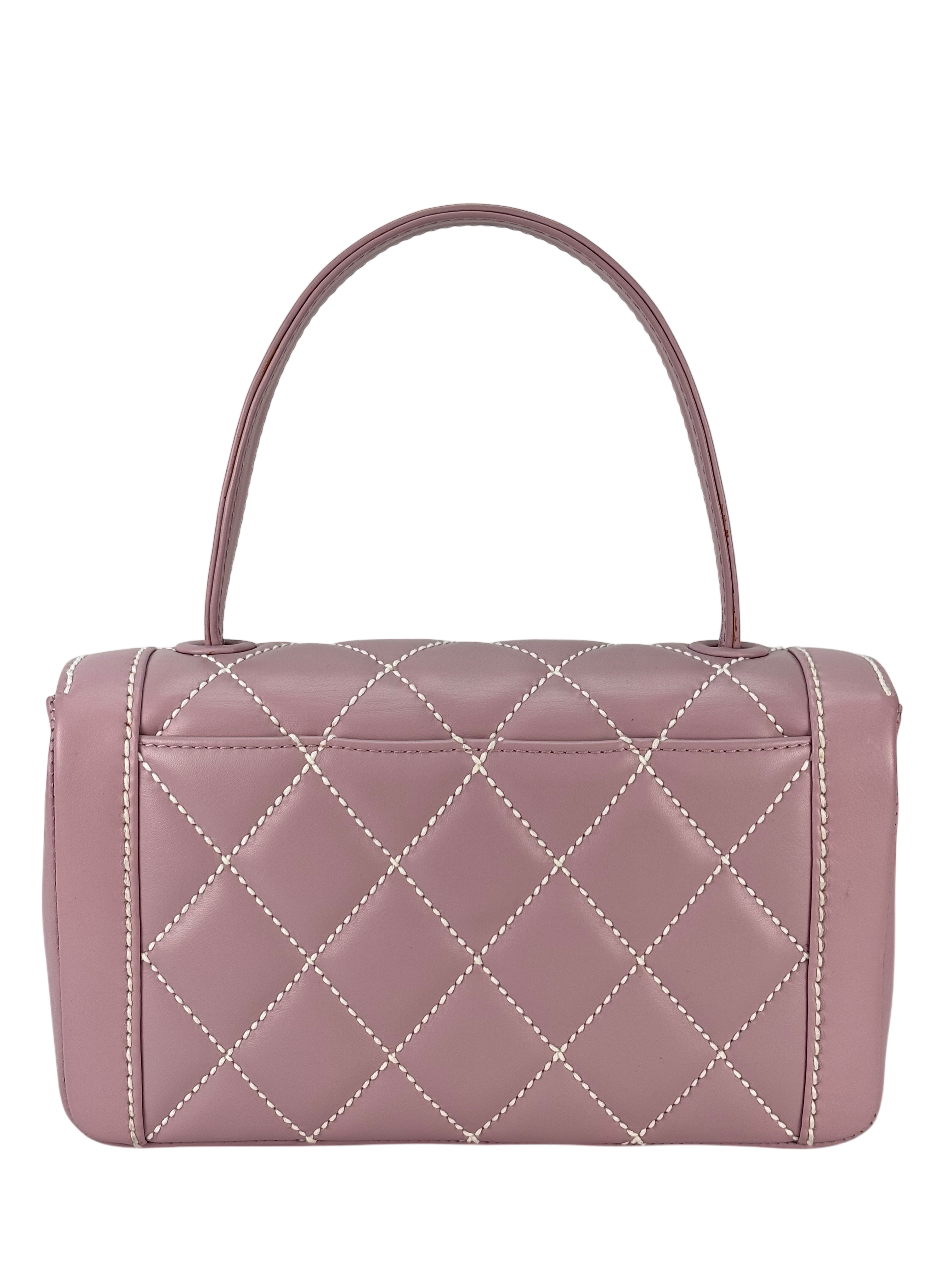 CHANEL - Pink Purple Calfskin Wild Stitch Handbag