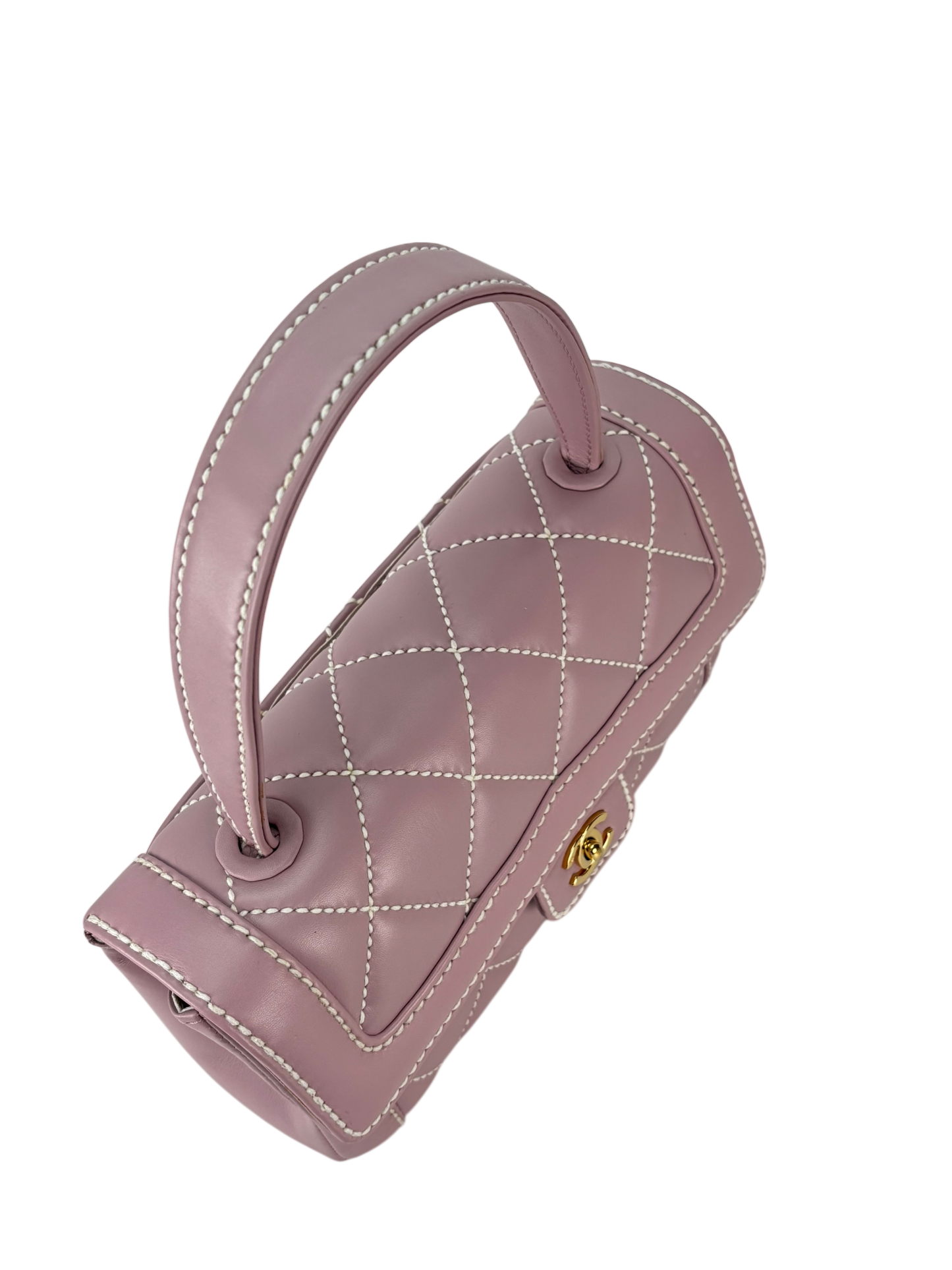 CHANEL - Pink Purple Calfskin Wild Stitch Handbag