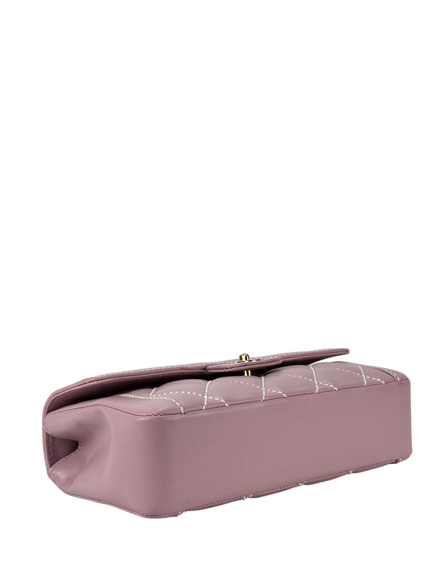 CHANEL - Pink Purple Calfskin Wild Stitch Handbag