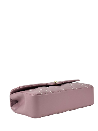 CHANEL - Pink Purple Calfskin Wild Stitch Handbag