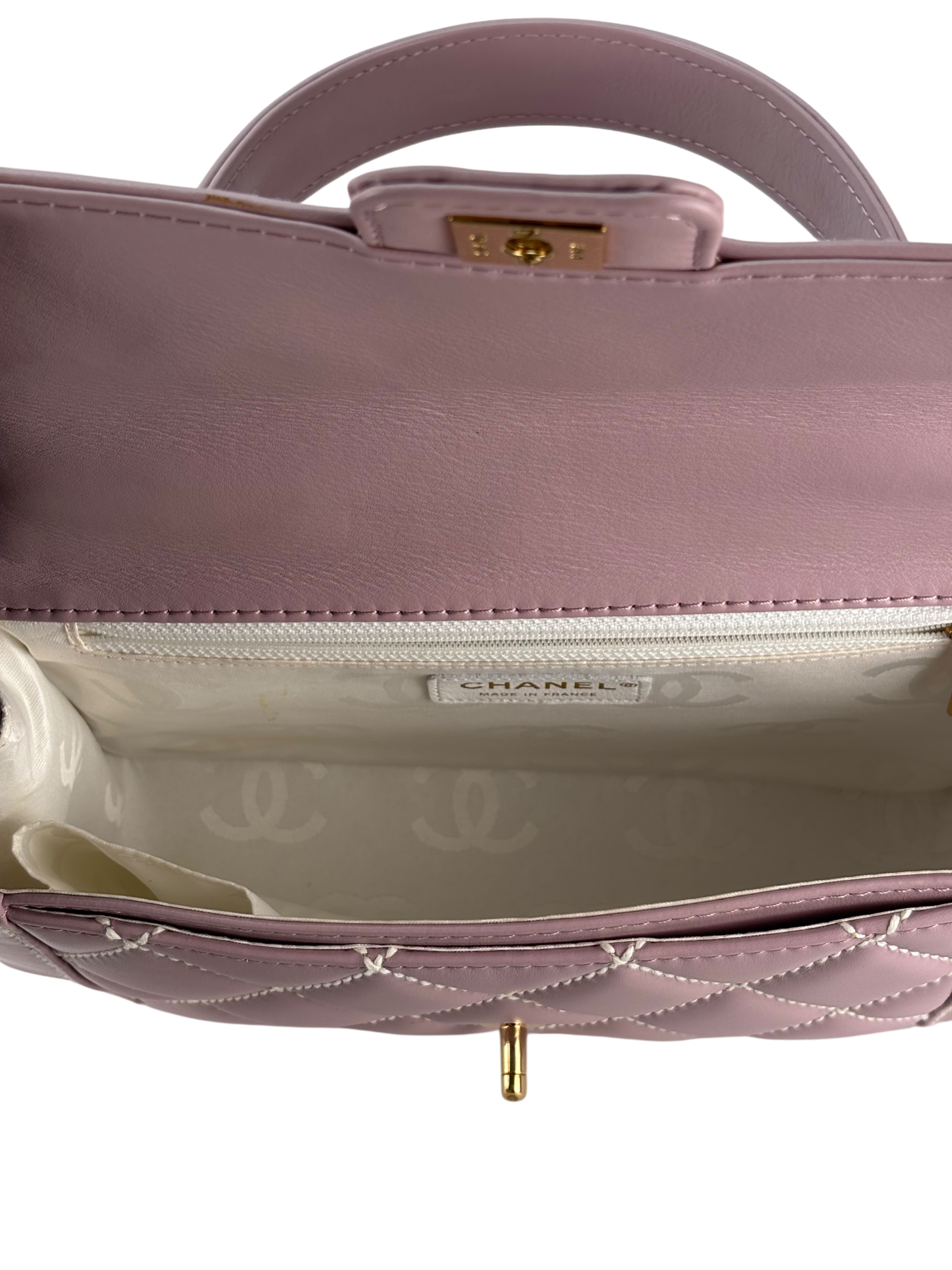 CHANEL - Pink Purple Calfskin Wild Stitch Handbag