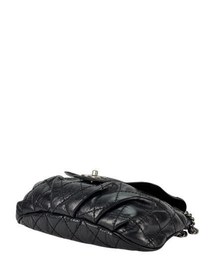 CHANEL - Black Calfskin Bubble Graphic Messenger Bag 