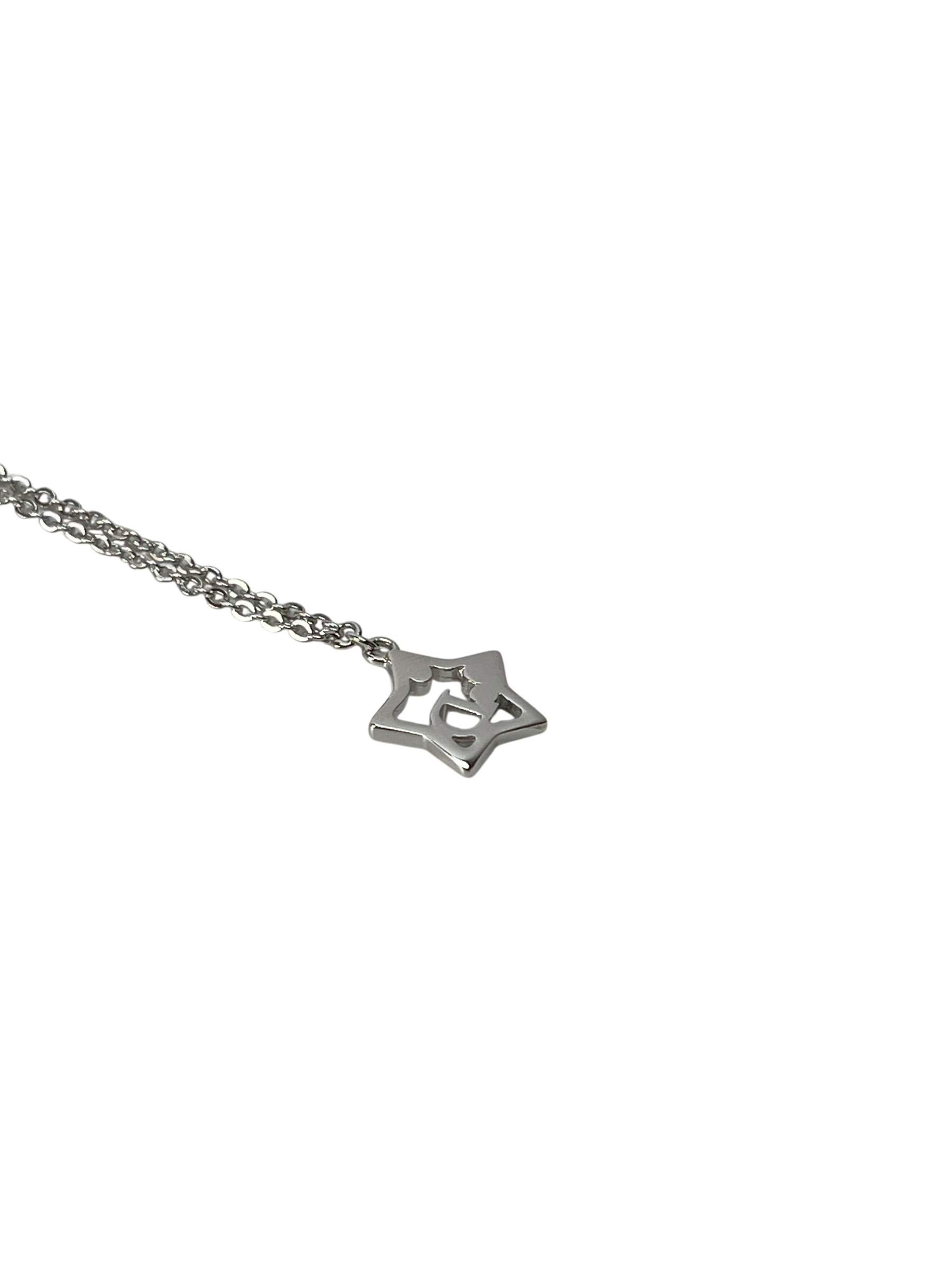 CHRISTIAN DIOR - Silver Tone Rhinestone Star Necklace