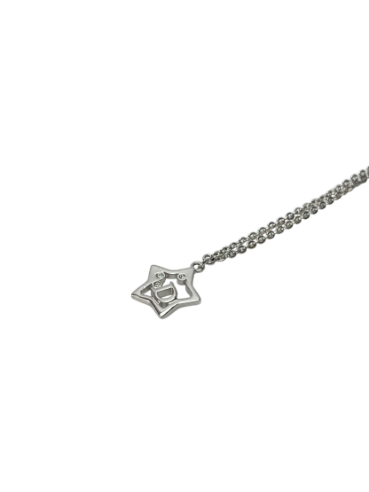 CHRISTIAN DIOR - Silver Tone Rhinestone Star Necklace