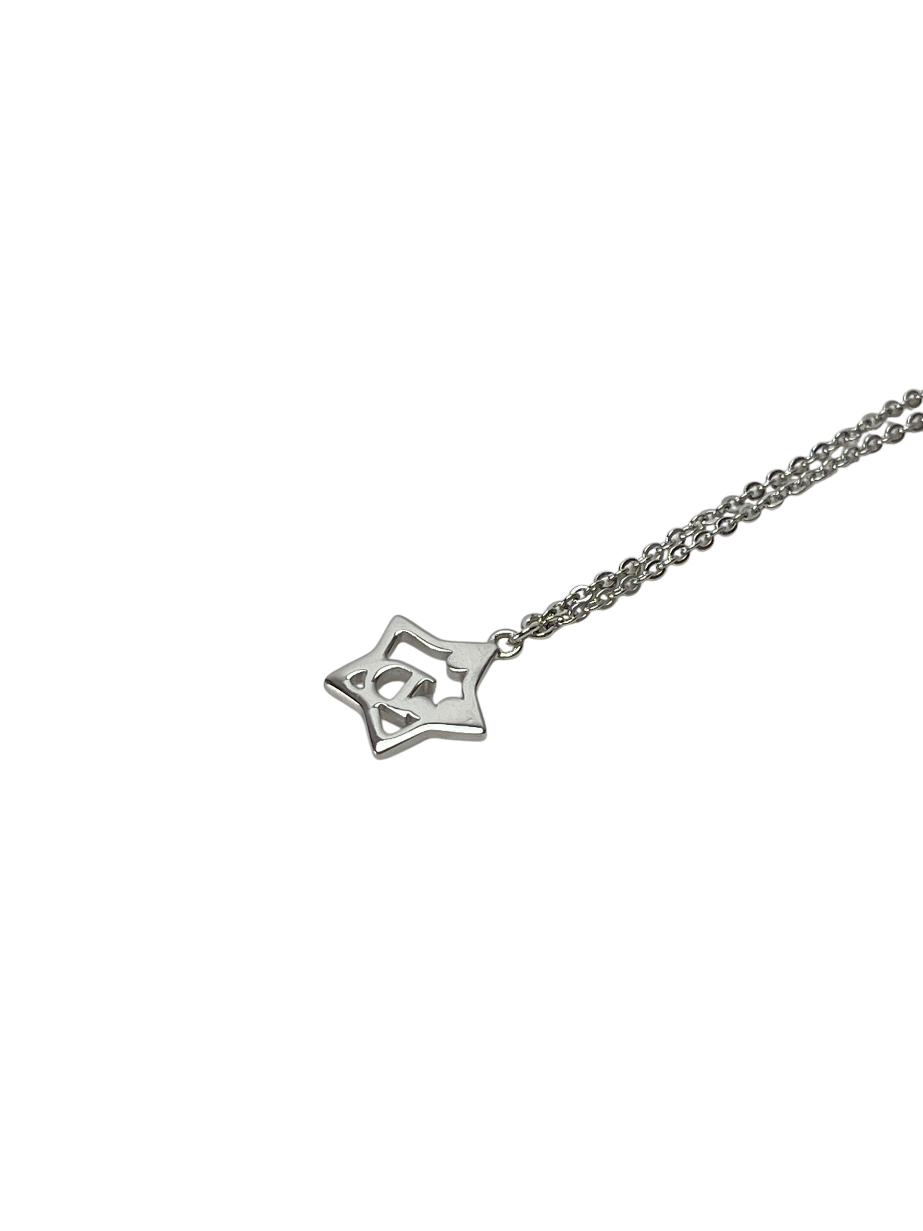 CHRISTIAN DIOR - Silver Tone Rhinestone Star Necklace