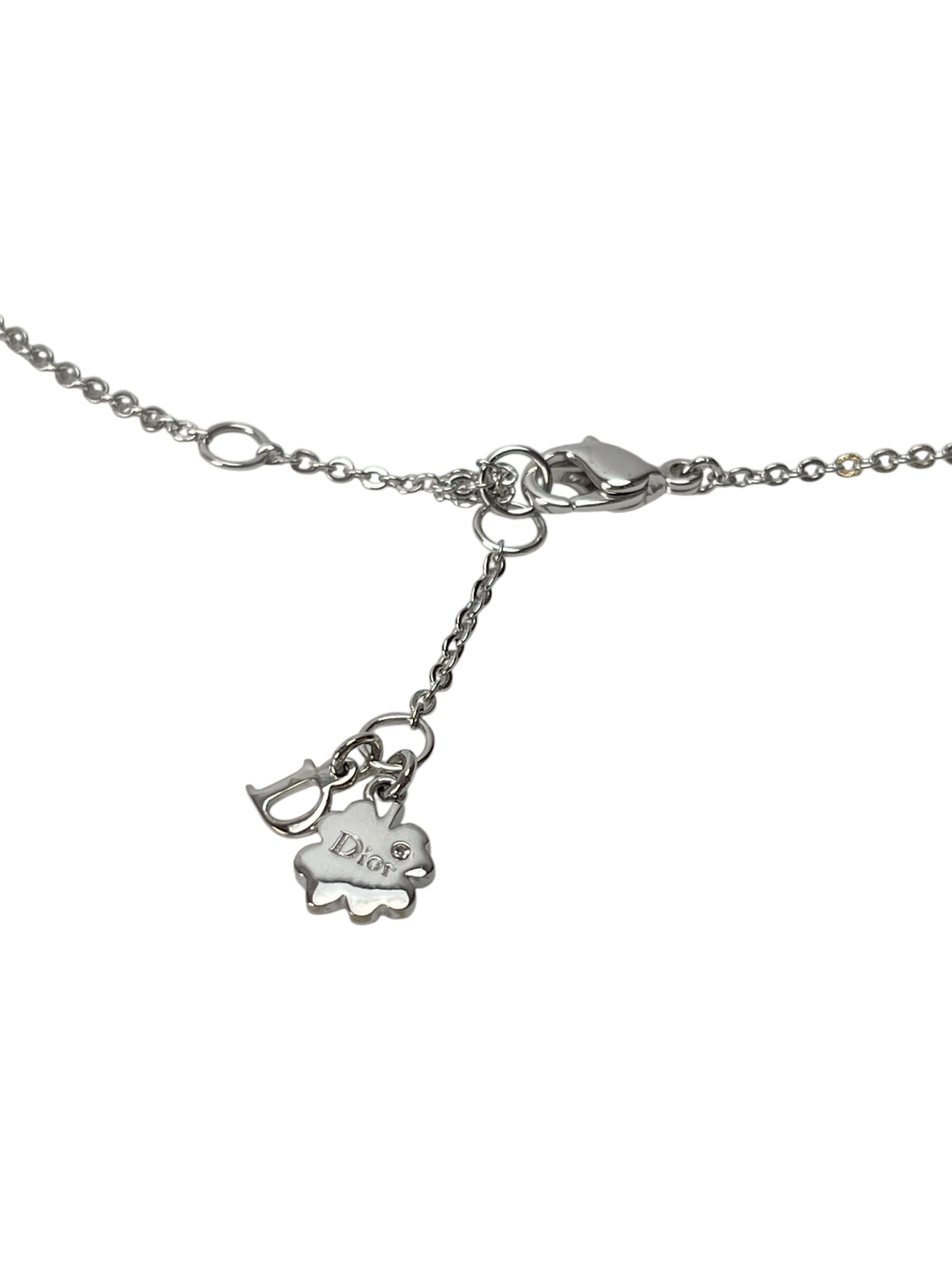 CHRISTIAN DIOR - Silver Tone Rhinestone Star Necklace