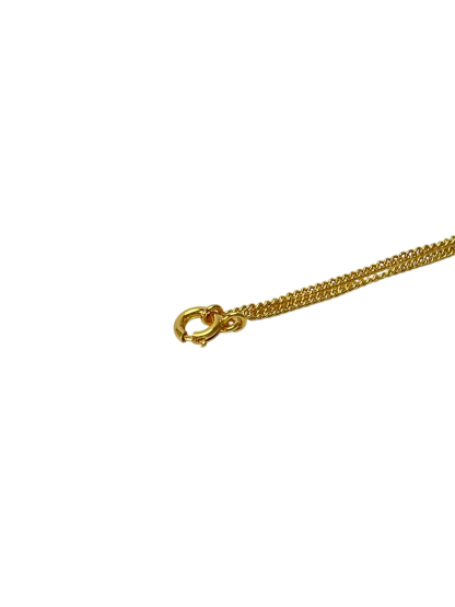 CHANEL - Gold Tone Rhinestone CC Necklace