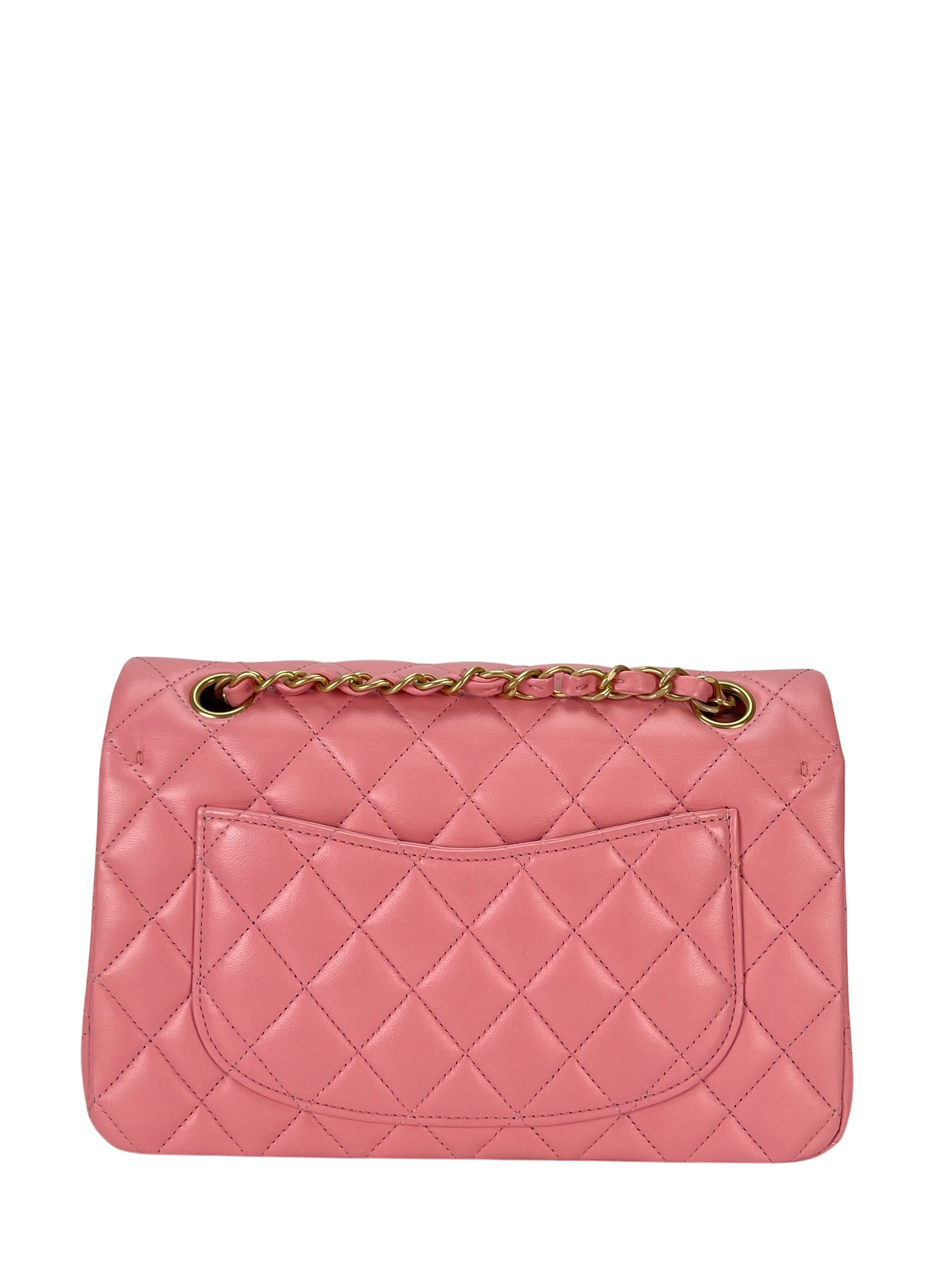 CHANEL - Small Classic Double Flap Bag Pink Gold Hardware (CF23)