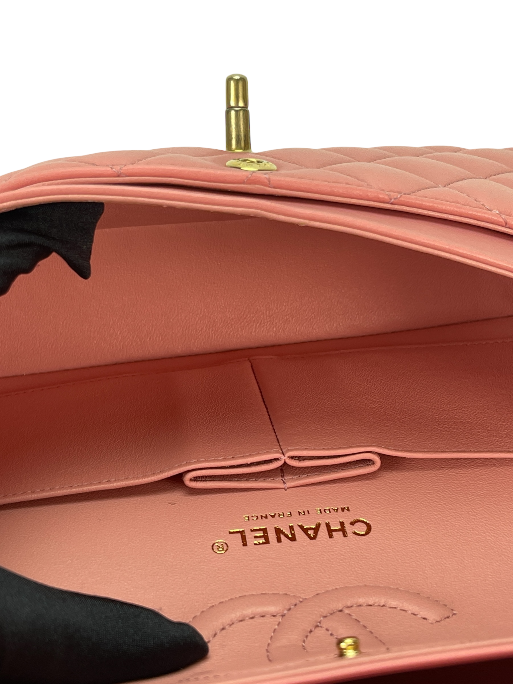 CHANEL - Small Classic Double Flap Bag Pink Gold Hardware (CF23)