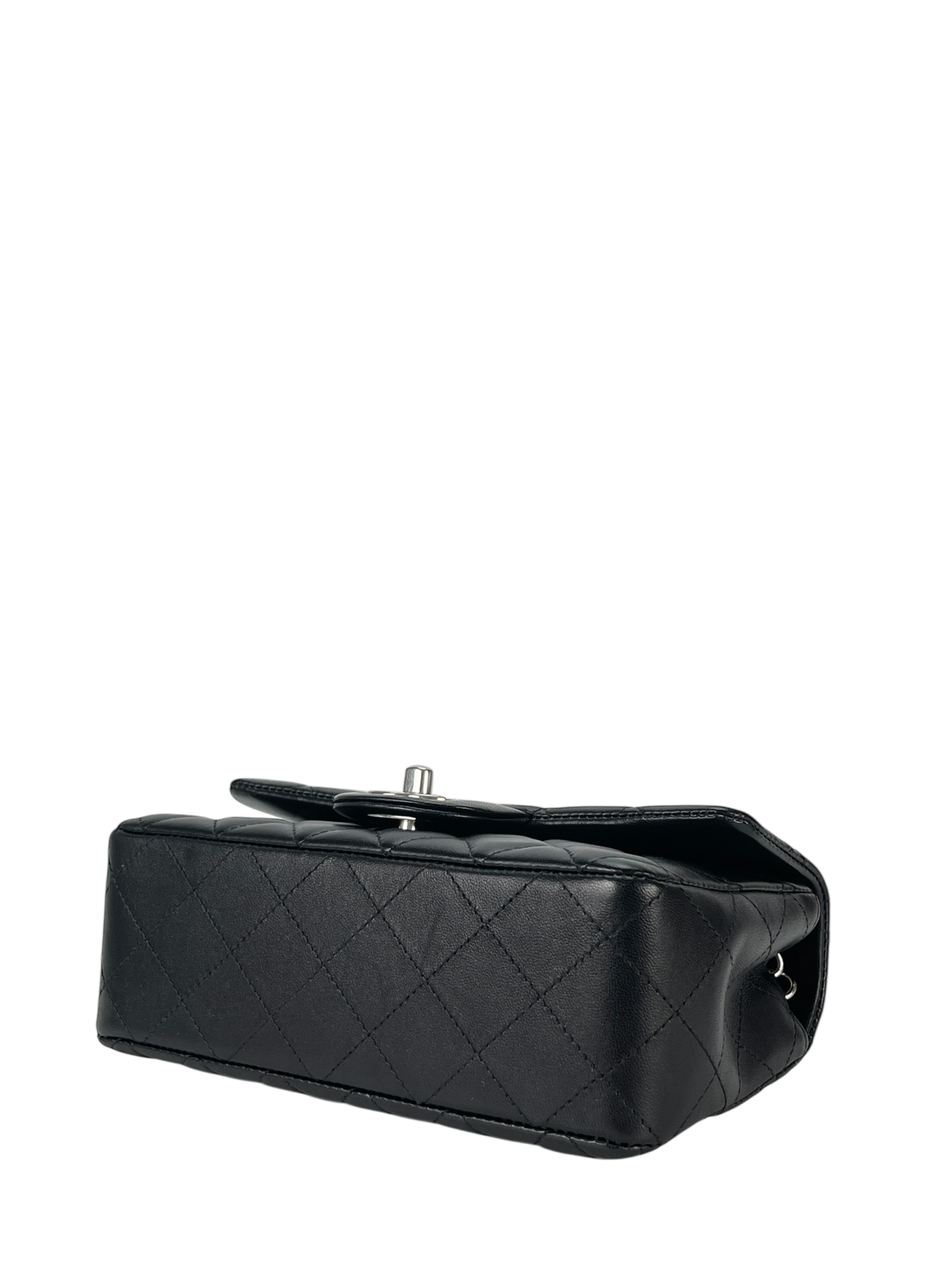 CHANEL - Mini Matlasse 20 Lambskin Single Flap Chain Bag Black Palladium Hardware