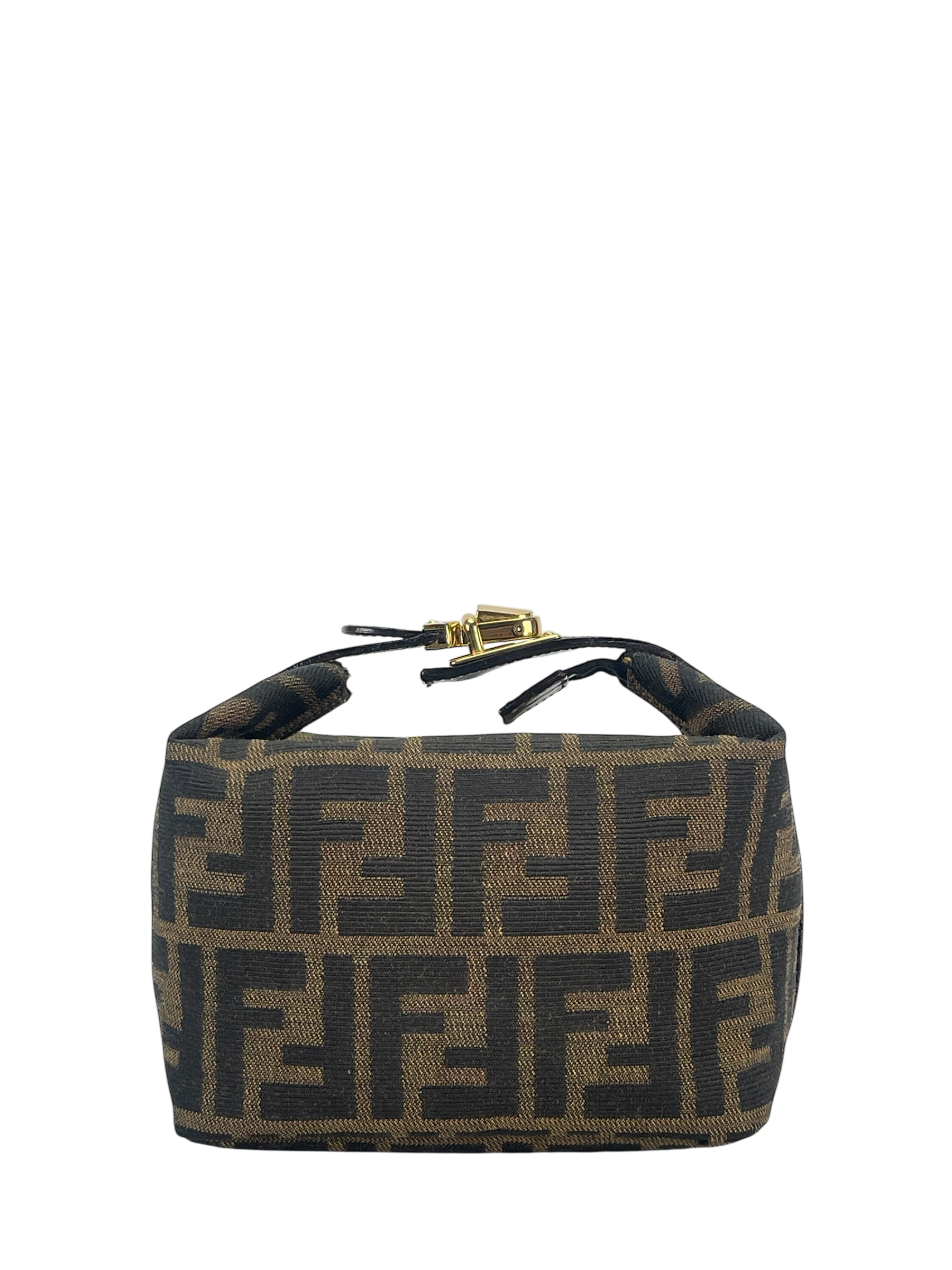 FENDI - Zucca Brown Jacquard Mini Vanity Pouch Bag