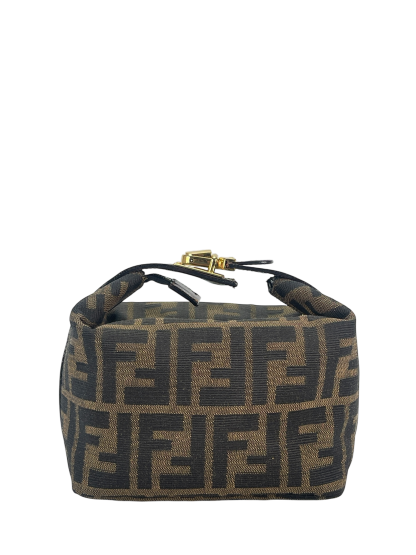 FENDI - Zucca Brown Jacquard Mini Vanity Pouch Bag